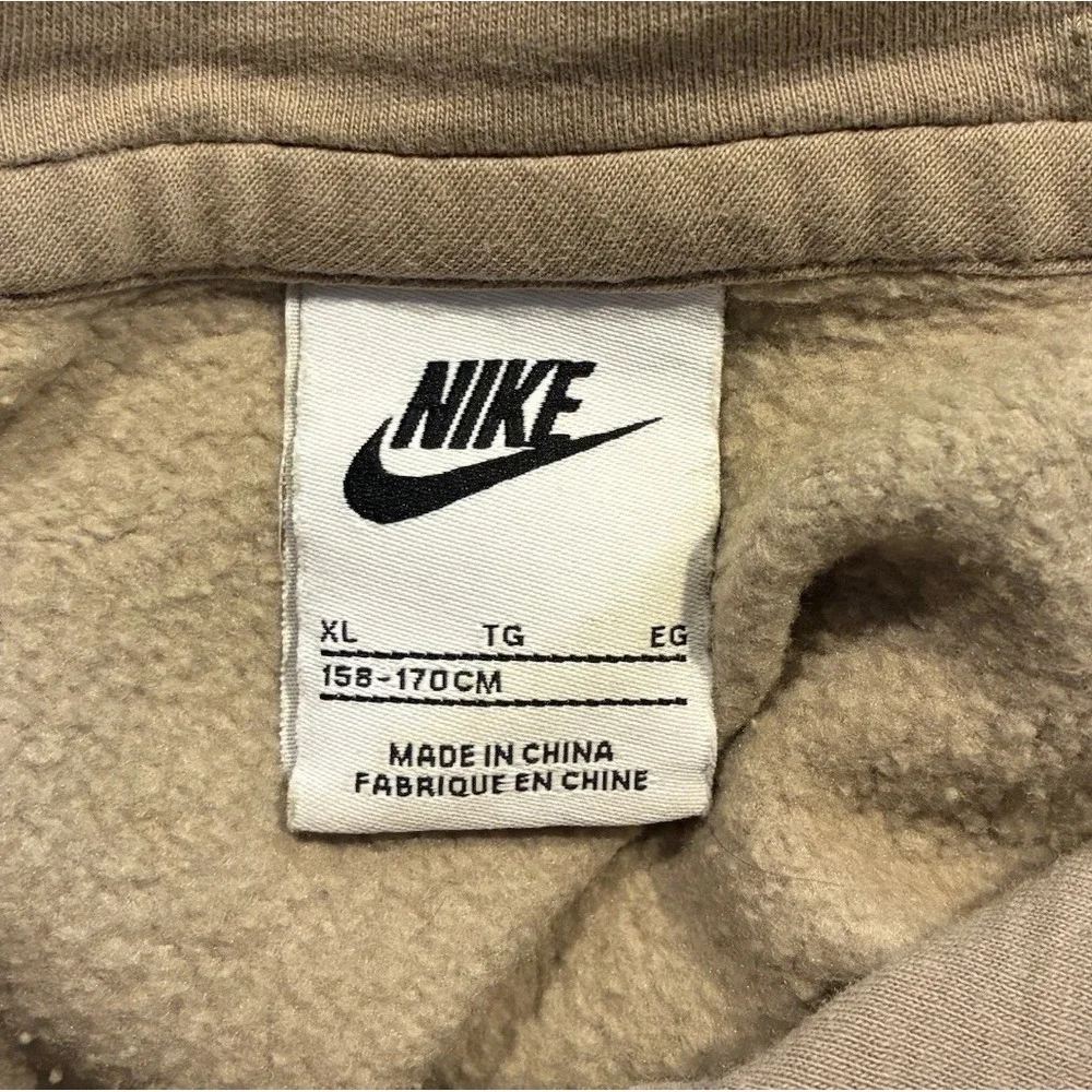 NIKE‎ Fleece Lined Hooded Hoodie Sweatshirt Pullover Boys XL Tan Beige